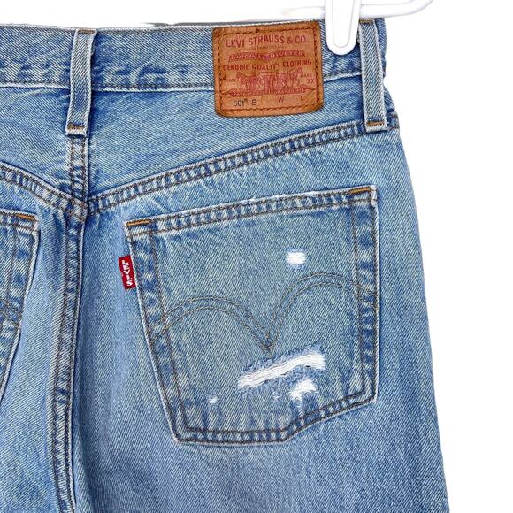 Levi's High Rise Ripped Blue Jeans - Picture 9 of 15